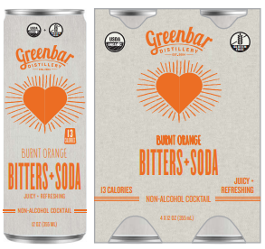 Greenbar Distillery Burnt Orange Bitters + Soda (4 pk)